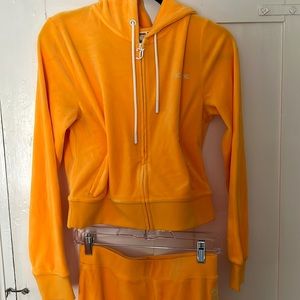 NWOT juicy couture tracksuit “face anything” in golden yellow
